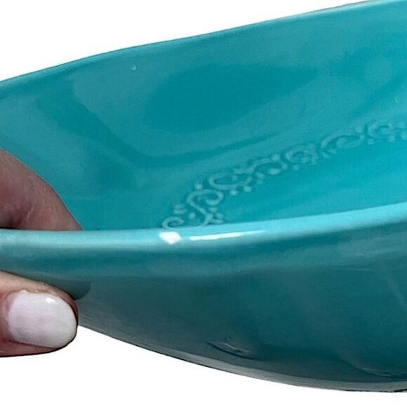 Maioliche Jessica Handmade Italian Oblong Serving Bowl – Tiffany Blue Turquoise - Picture 7 of 10